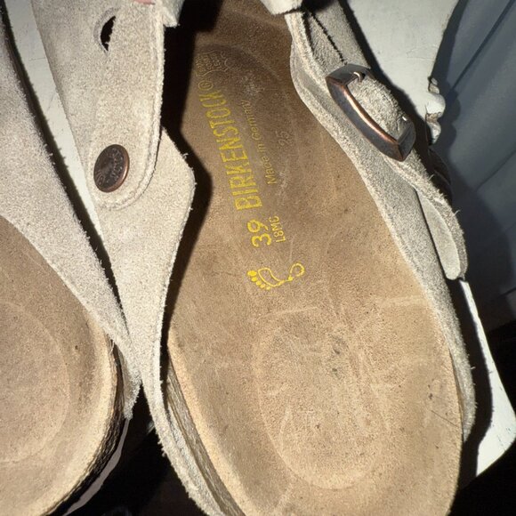 Birkenstock Boston Suede Soft Footbed Clogs Taupe  W US 8 EU 39 EUC Worn Once - Picture 10 of 14
